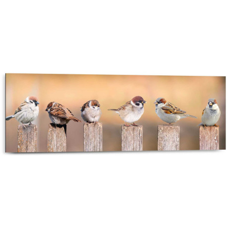 Reinders! Artprint op hout Decoratief paneel 30x90 Bird Family