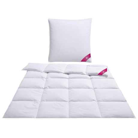 RIBECO Donzen dekbed + hoofdkussen JOHANNA Feelgood-comfort met de voordelen van de natuur (voordeelset)
