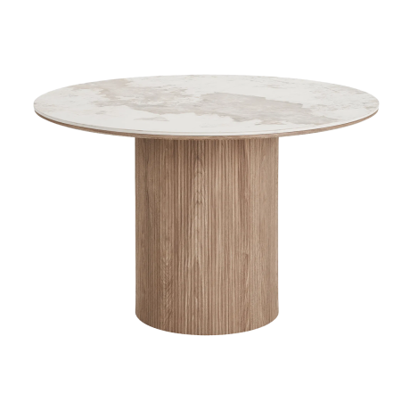 Ronda houten eettafel met keramiek blad bruin - Ø 120 x 75 cm