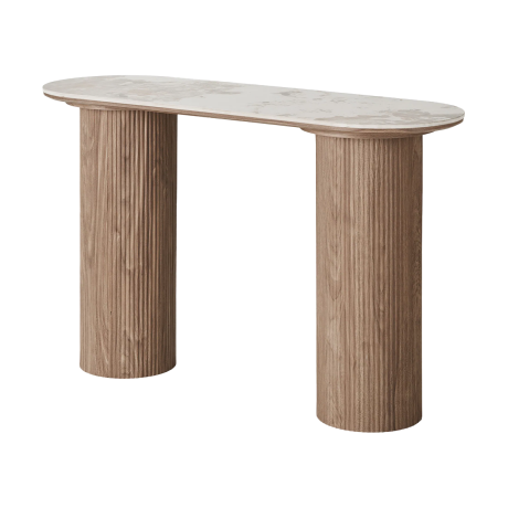 Ronda houten sidetable met keramiek blad bruin - 120 x 78 cm