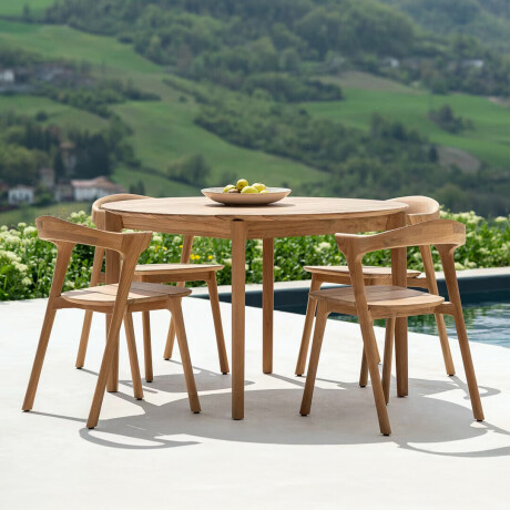 Ethnicraft Ronde Tuintafel 'Bok' Teakhout, 125cm, kleur Naturel