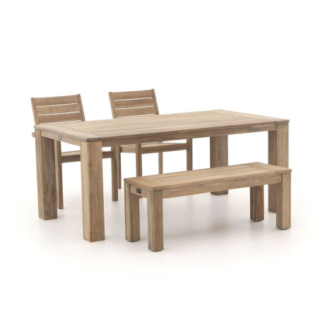 ROUGH-S/ROUGH-X 180cm dining tuinset met bank 4-delig stapelbaar - Laagste prijsgarantie!