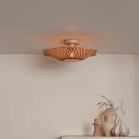 GOOD&MOJO Plafondlamp 'Madura' Bamboe, 44cm, kleur Naturel/Bruin