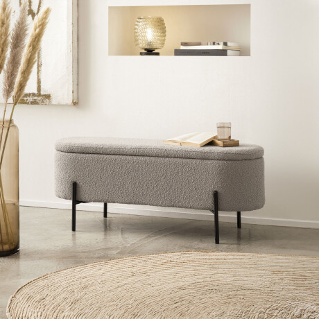 Artistiq bankje 'Clent' 110cm, Bouclé, kleur taupe