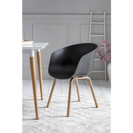 SalesFever Kuipstoel Metalen poten in hout-look (set, 2 stuks)
