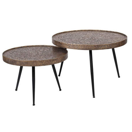 Salontafel set metallic antiek brons