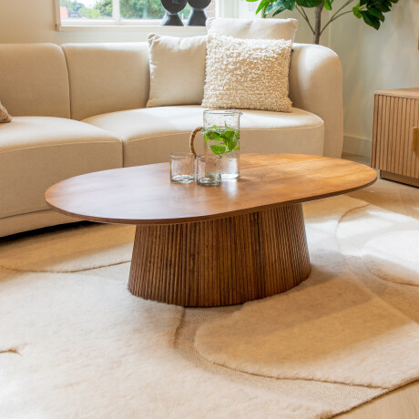 Sohome Ovale Salontafel 'Olav' Mangohout, 120 x 70cm, kleur Lichtbruin