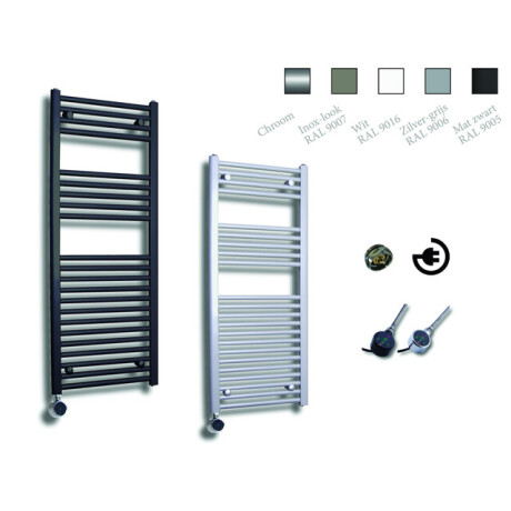 Sanicare Elektrische Design Radiator - 111.8 x 45 cm - 596 Watt - thermostaat chroom linksonder - chroom HRLEC 451118/C