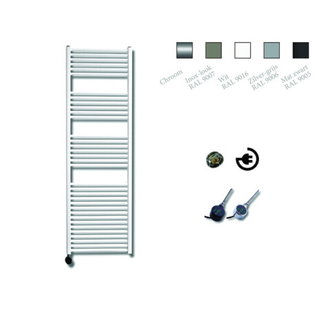 Sanicare Elektrische Design Radiator - 172 x 45 cm - 920 Watt - thermostaat chroom linksonder - wit HRLEC 451720/W