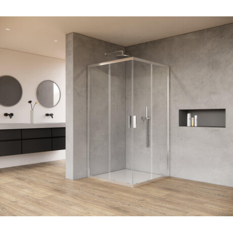 Saniclass Casus Douchecabine - 90x90x200cm - hoekinstap - helder glas - profiel - chroom SAO1142_90_CH
