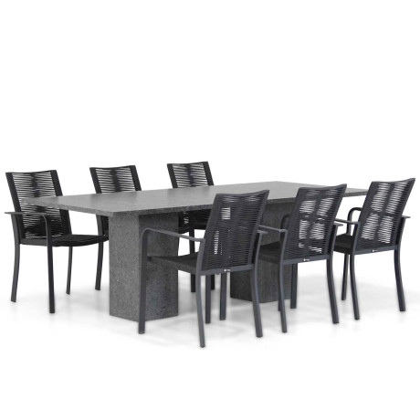 Santika Annisa/Graniet 220 cm dining tuinset 7-delig