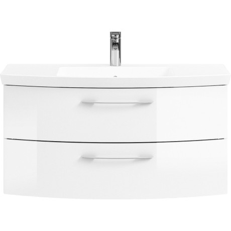 Saphir Badkamerserie Cassca sprint wastafelmeubel mineraalmarmeren wastafel met onderkast (1 stuk)