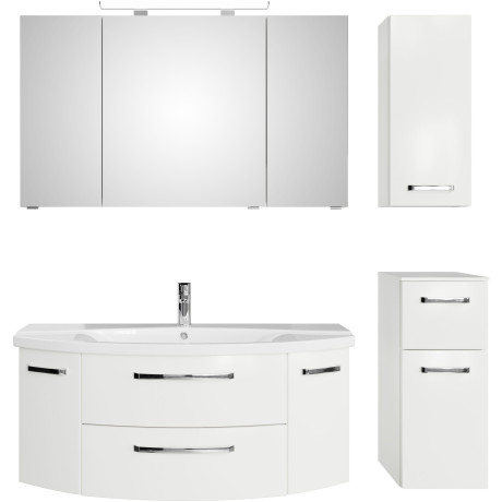 Saphir Badmeubelset Serie 4010 4-delig keramische wastafel met LED-spiegelkast (set)