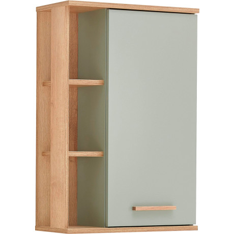 Saphir Hangend kastje Quickset badkamerkast 50,5 cm breed met 1 deur en 2 glazen legplanken