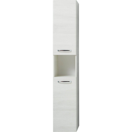 Saphir Hoge kast Quickset badkamermeubel 30 cm breed, 2 deuren, 1 nis, 3 planken Hoge badkamerkast inclusief deurdemper, grepen in glanzend chroom