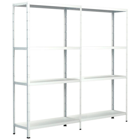 SCHULTE Regalwelt Stellingkast Montagesysteem basis- en aanbouwrek Metaal wit, 1800x2000x350 mm, 8 planken
