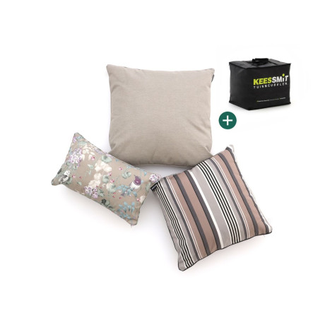 Sierkussen set Timeless Stripe Taupe - Laagste prijsgarantie!