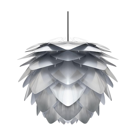 Silvia Mini hanglamp brushed steel - met koordset zwart - Ø 32 cm