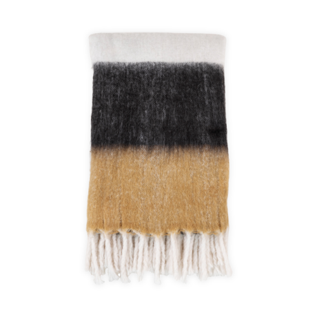 Sinta plaid wit/zwart/bruin - 170 x 130 cm