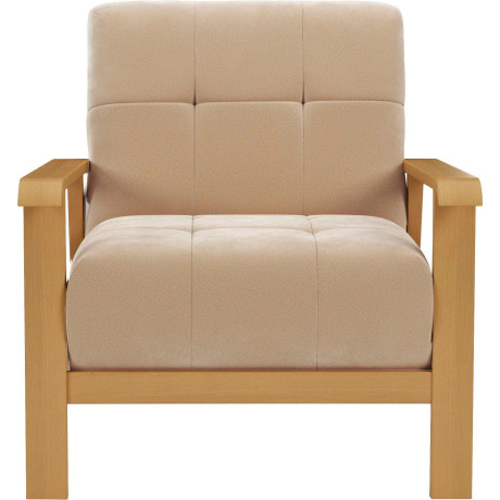 sit&more Fauteuil Billund Armleuningen van eikenkleurig beukenhout, verschillende bekledingen en kleuren