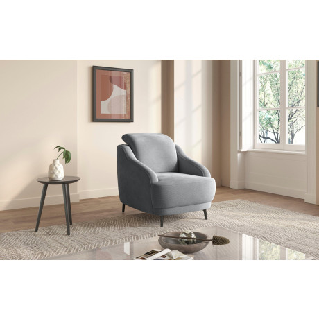 sit&more Fauteuil Blues met metalen poten, matzwart (1 stuk)