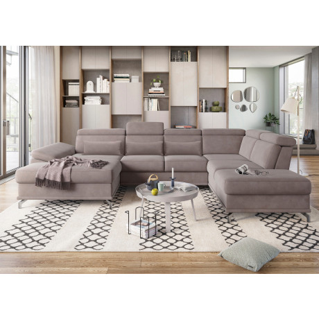 sit&more Zithoek Cabrio U-vorm, met zitdiepteverstelling, arm- en hoofdsteunverstelling