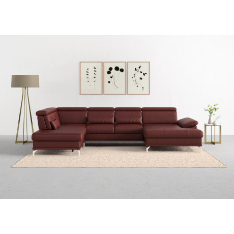 sit&more Zithoek Cabrio U-vorm, met zitdiepteverstelling, arm- en hoofdsteunverstelling
