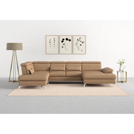 sit&more Zithoek Cabrio U-vorm, met zitdiepteverstelling, arm- en hoofdsteunverstelling