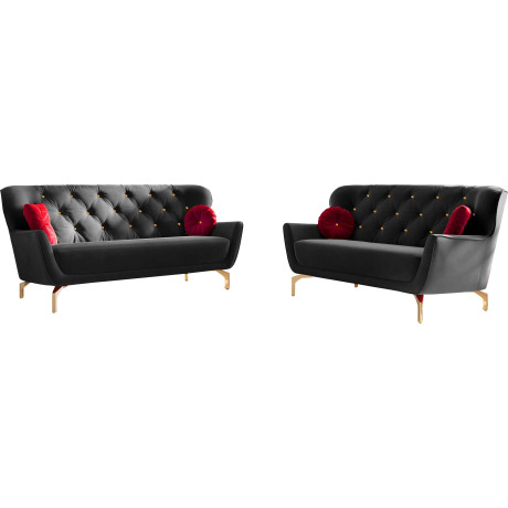 sit&more Zithoek Orient 3 inclusief 4 sierkussens met strassteentjes, goudkleurige metalen poten (2-delig)