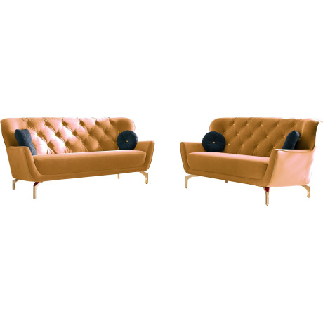 sit&more Zithoek Orient 3 inclusief 4 sierkussens met strassteentjes, goudkleurige metalen poten (2-delig)