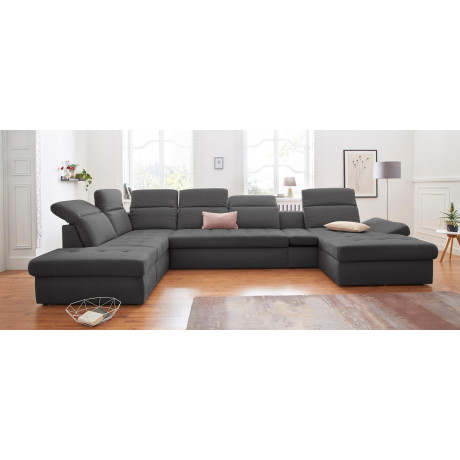 sit&more Zithoek Stardust U-vorm met verstelbare hoofdsteun, armleuningen en tafelelement