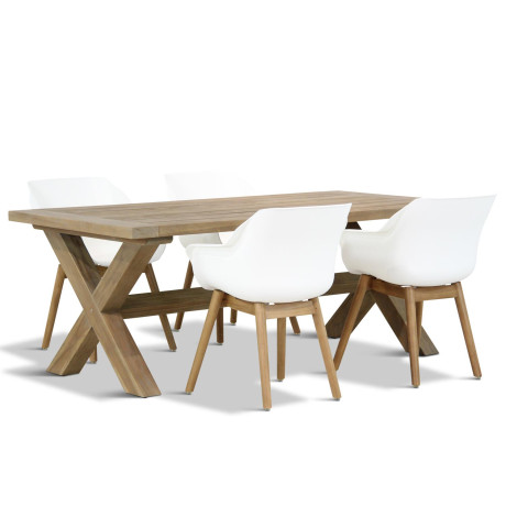 Hartman Sophie teak/Oregon 200 cm dining tuinset 5-delig