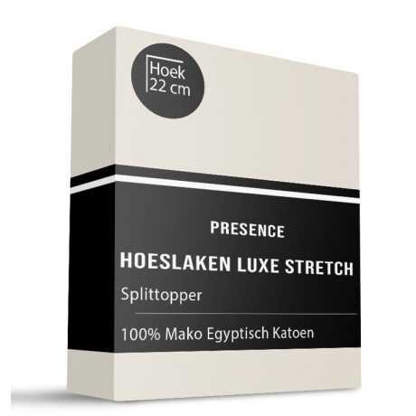 Splittopper Hoeslaken- Mako Jersey Katoen - 200x200cm - Creme - Presence - Dekbed-Discounter.nl