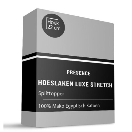 Splittopper Hoeslaken- Mako Jersey Katoen - 200x200cm - Licht Grijs - Presence - Dekbed-Discounter.nl