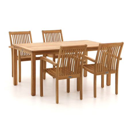 Sunyard Jakarta/Liverpool 160cm dining tuinset 5-delig stapelbaar - Laagste prijsgarantie!