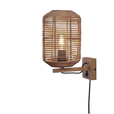 GOOD&MOJO Wandlamp 'Tanami' Rotan, 18cm, kleur Naturel