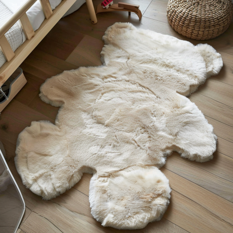 Kinder Vloerkleed Comfy Teddy - Crème 115x80cm - Polypropyleen - Dekbed-Discounter.nl