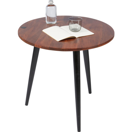 TOM TAILOR HOME Bijzettafel T-WOOD TABLE HIGH Bijzettafel met knoopdetail, donker mangohout en zwarte poten