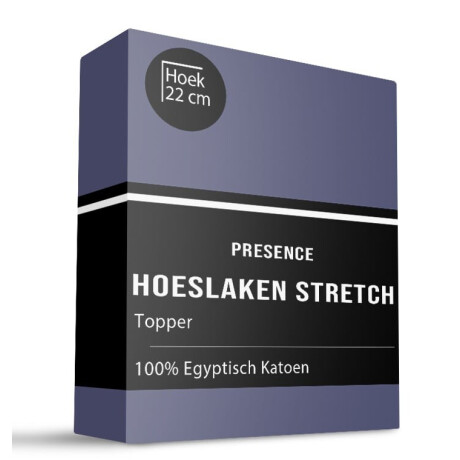 Topper Hoeslaken - Egyptisch Katoen Stretch - Navy - 190x200 cm - Blauw - Presence - Dekbed-Discounter.nl
