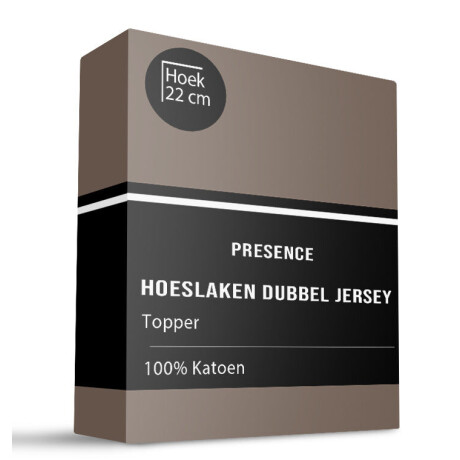 Topper Hoeslaken - Katoen Dubbel Jersey - Taupe - 180x200cm - Taupe - Presence - Dekbed-Discounter.nl