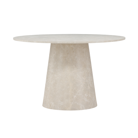 Trude houten eettafel beige marmerlook - Ø 120 cm