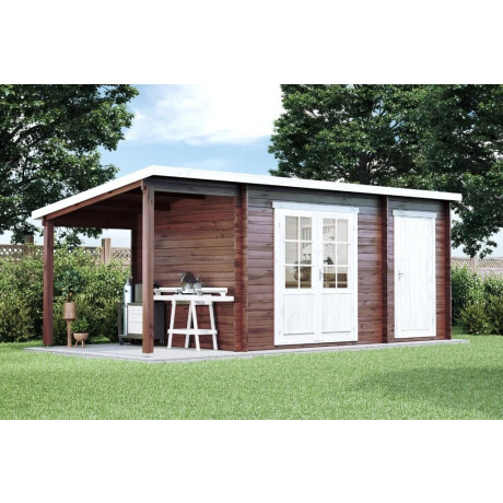 Tuinhuis Maria lessenaardak met aanbouw & schuin dak