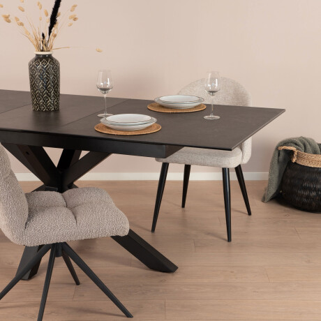 Sohome Uitschuifbare Eettafel 'Parker' Keramiek, 168-210 x 90cm, kleur zwart