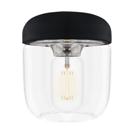 Acorn lampenkap zwart met steel - Ø 14 cm