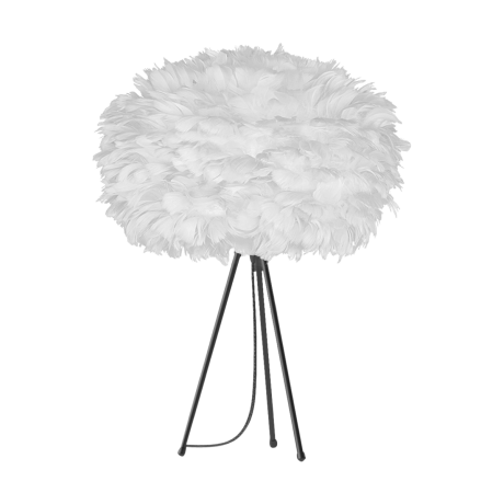 Eos Medium tafellamp white - met tripod zwart - Ø 45 cm