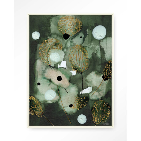Urban Cotton Wandkleed 'Forest Flower' 145 x 190cm in Floating Frame - off white