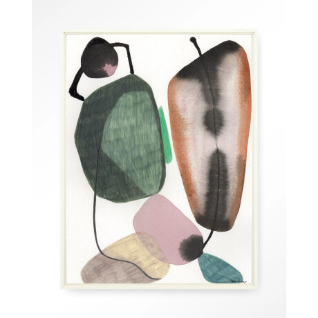 Urban Cotton Wandkleed 'Mobility' 145 x 190cm in Floating Frame - off white