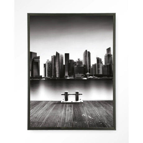 Urban Cotton Wandkleed 'Momentarily Silent' 80 x 110cm in Floating Frame - black