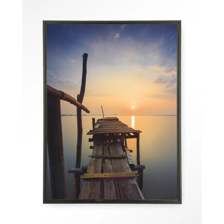 Urban Cotton Wandkleed 'Sun Shy Cirebon' 110 x 145cm in Floating Frame - black