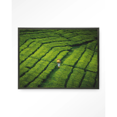 Urban Cotton Wandkleed 'Tote Pengalengan' 80 x 110cm in Floating Frame - black